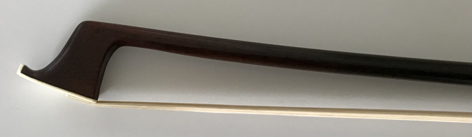 Tip view of #28 cello bow by Jeffrey Krieger